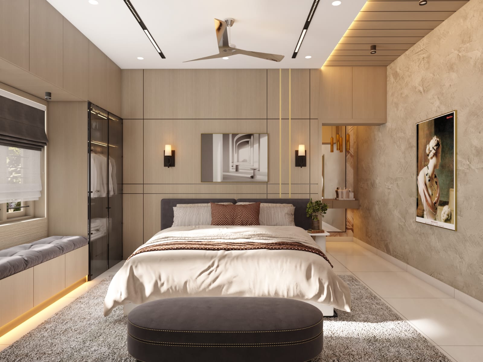 Luxury Master Bedroom Interior Design – Vastu Interiors Kerala