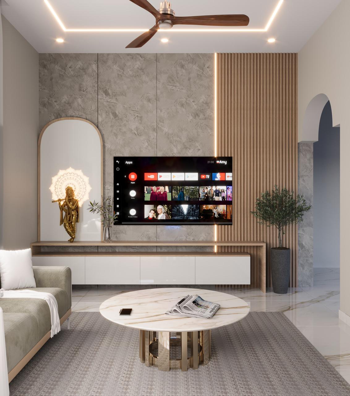 Luxury Living Room Interior Design, Kerala