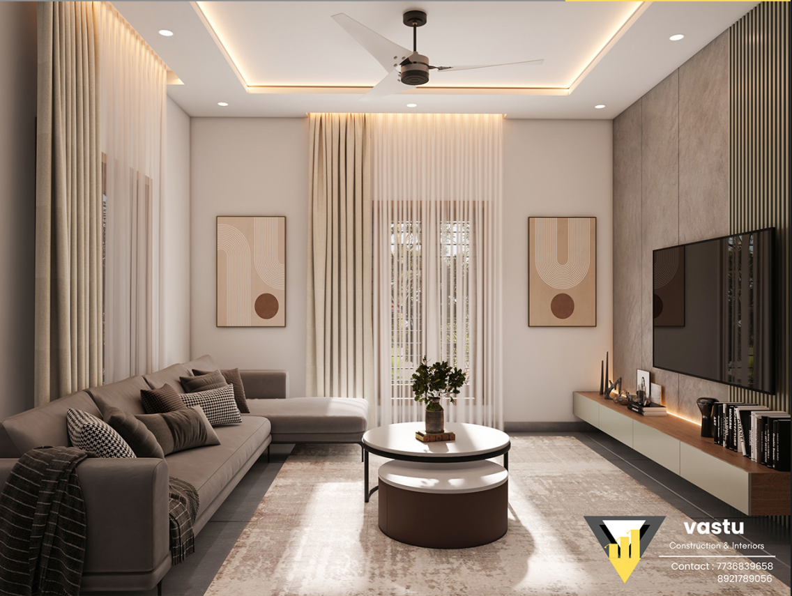 Modern Living Room Design with Premium Furnishings, Kannur